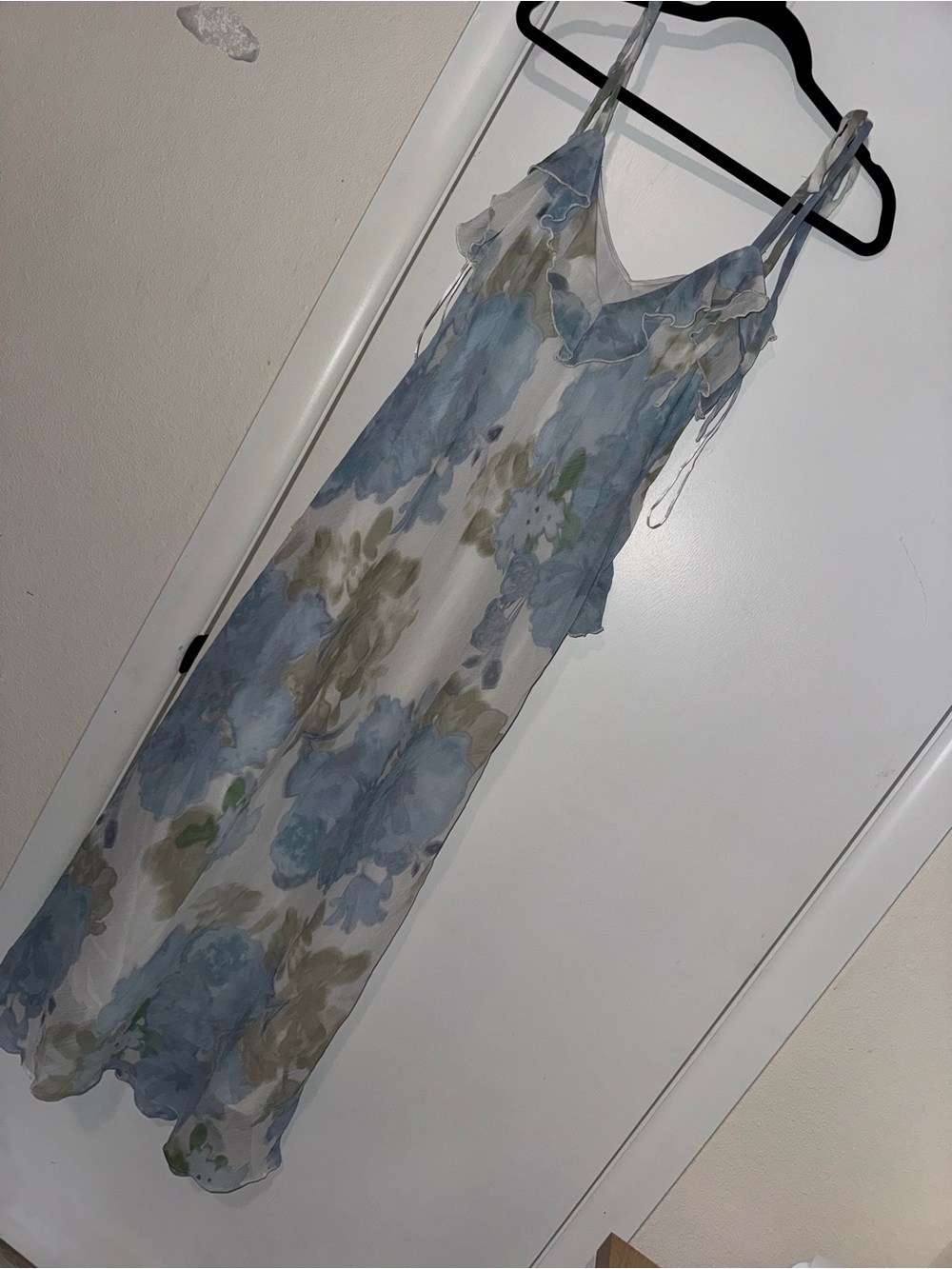 Taylor Light Blue Floral Camisole Slip Dress Small